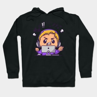 Angry Gamer Boy Cartoon Hoodie